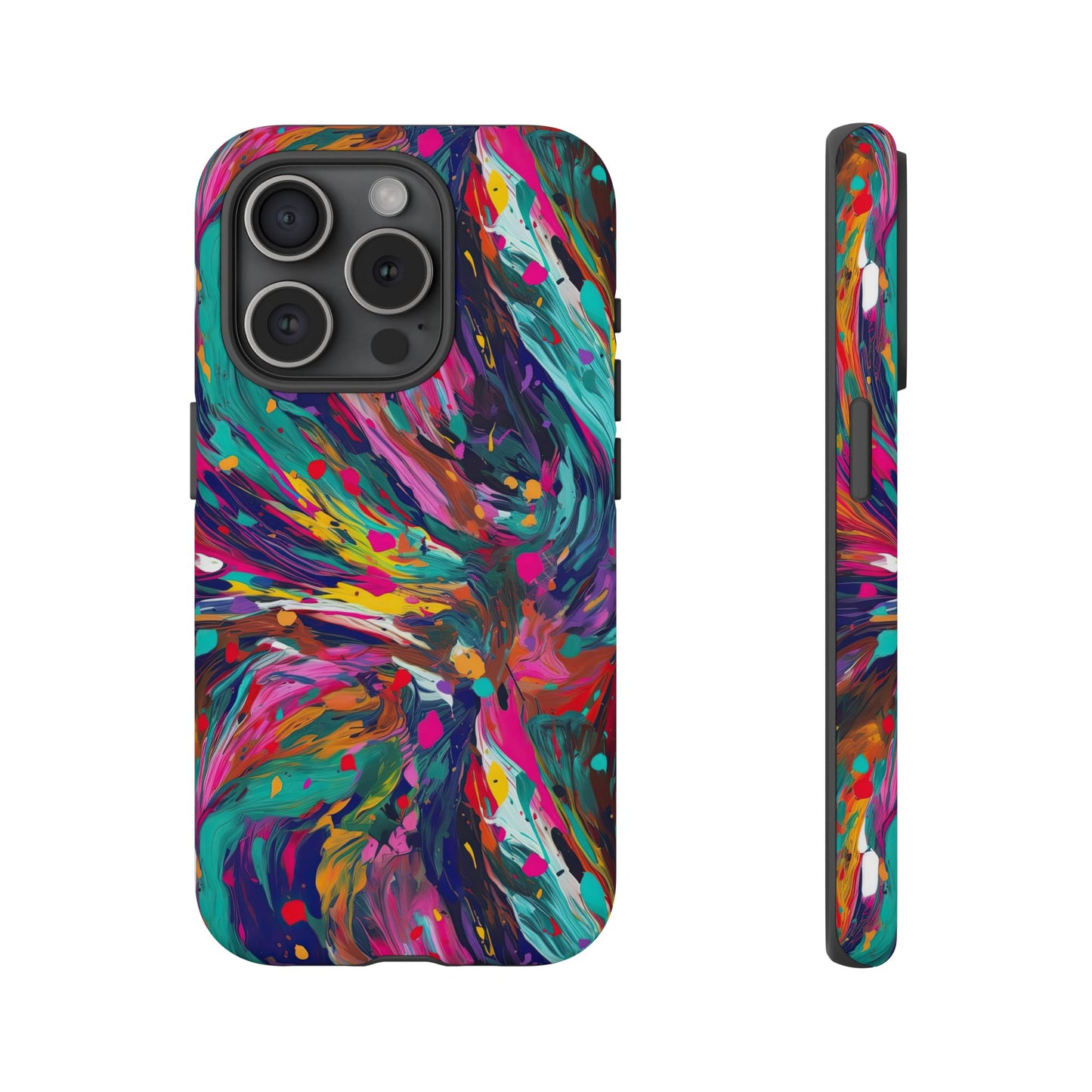 iPhone 16 and iPhone 15 Series - Abstract Acrylic Splatter - Tough Phone Cases