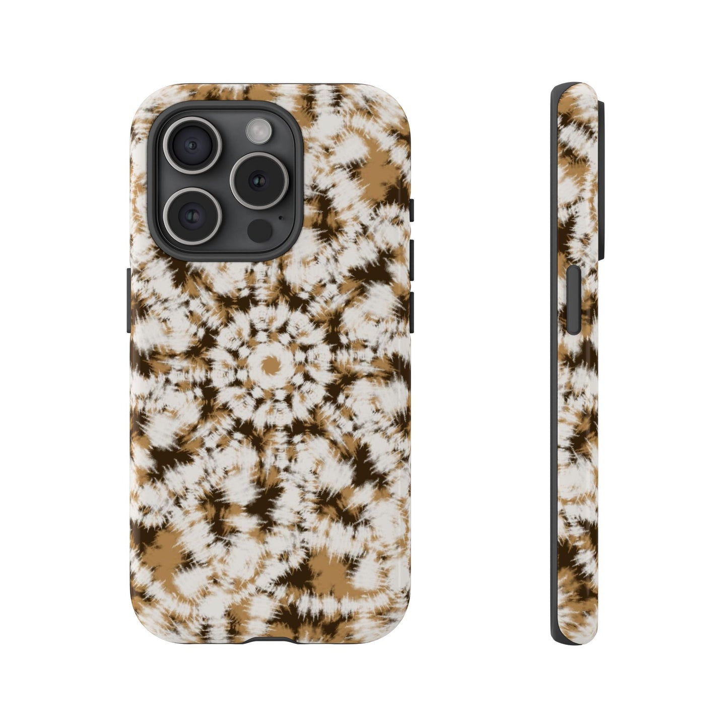 iPhone 16 and iPhone 15 Series - Tan and Brown Batik - Tough Phone Cases