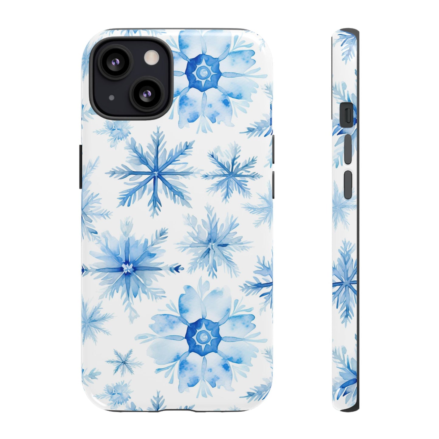 iPhone 13, 1Phone 13 Mini, iPhone 13 Pro, iPhone 13 Pro Max - Watercolor Snowflakes - Tough Phone Cases