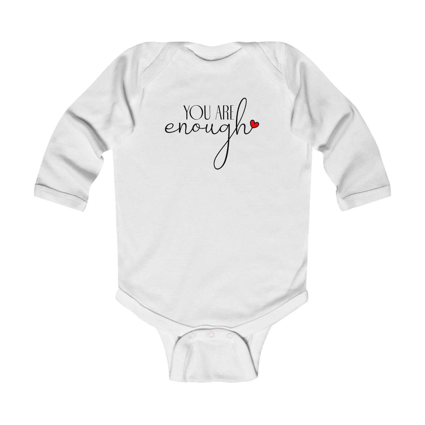 You Are Enough - Red Heart - Infant Long Sleeve Bodysuit