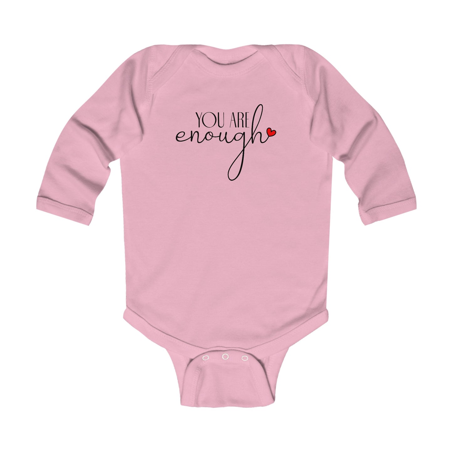 You Are Enough - Red Heart - Infant Long Sleeve Bodysuit