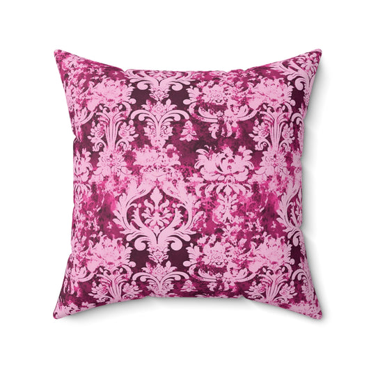 Vintage Pink Damask 38 - Beautiful, Shabby Chic, Boho, Fun -  - Faux Suede Square Pillow