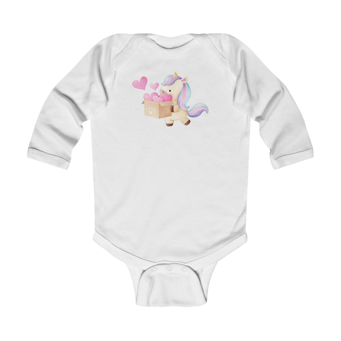 Cutest Unicorn - Box of Hearts - Infant Long Sleeve Bodysuit