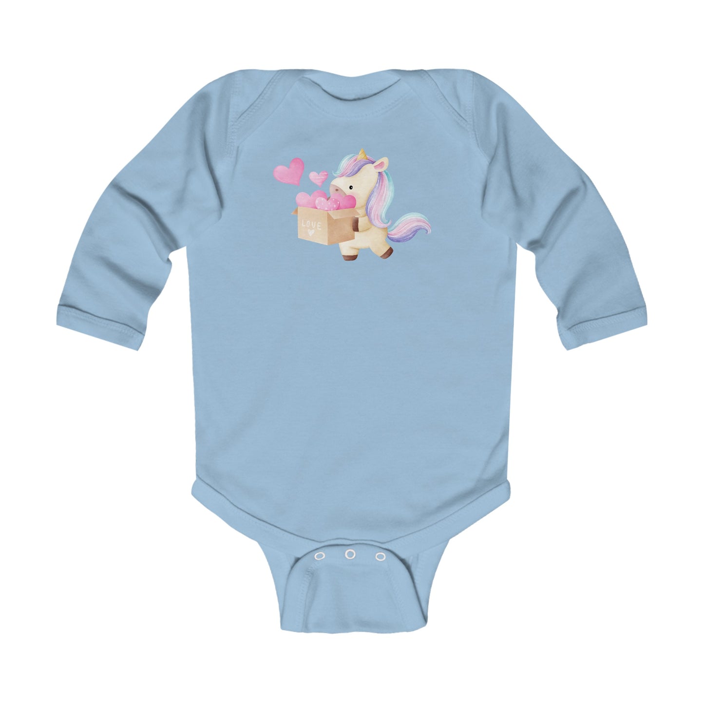 Cutest Unicorn - Box of Hearts - Infant Long Sleeve Bodysuit