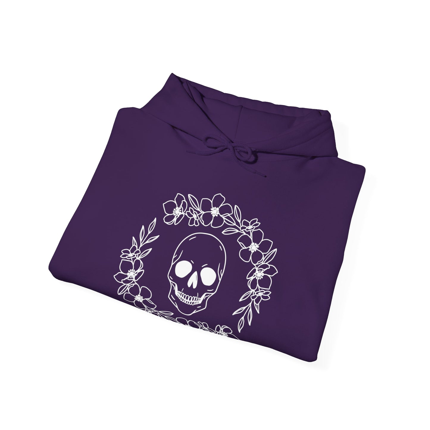 Halloween - Skull - Flower Wreath - Trick or Treat - Unisex Heavy Blend Hooded Sweatshirt