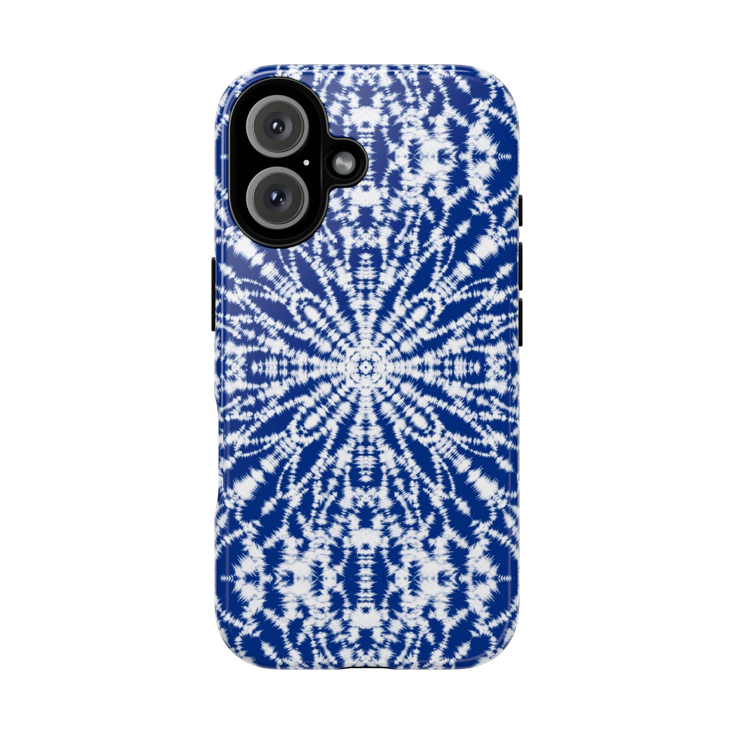 iPhone 16 and iPhone 15 Series - Blue and White Batik - Tough Phone Cases