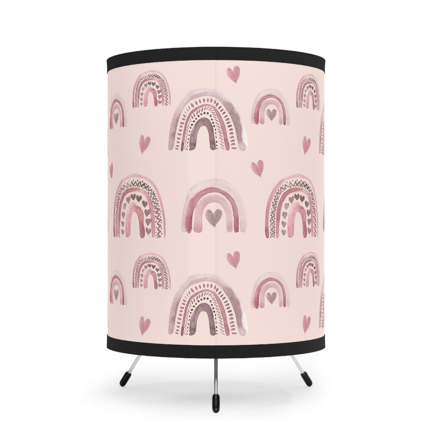 Pink Boho Rainbow Pattern 2 - Tripod Lamp with High-Res Printed Shade, US\CA plug