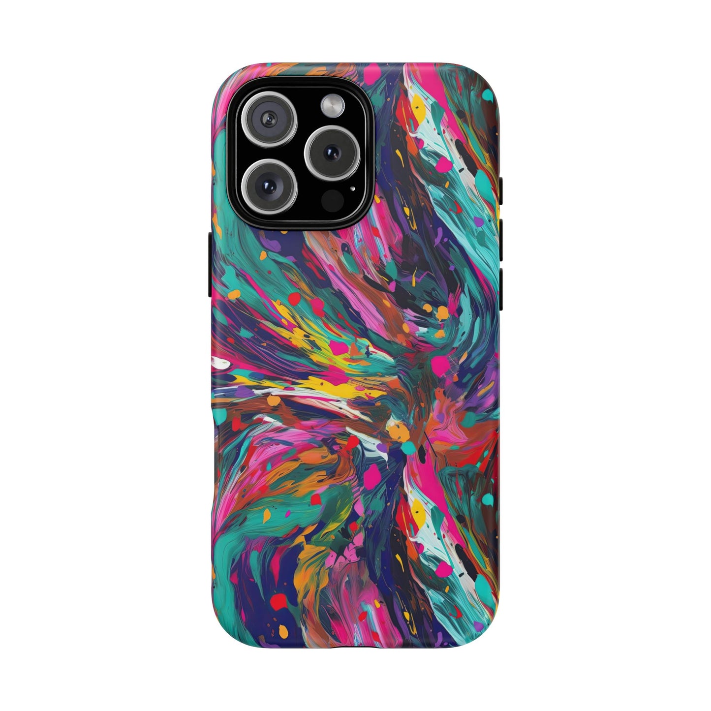 iPhone 16 and iPhone 15 Series - Abstract Acrylic Splatter - Tough Phone Cases