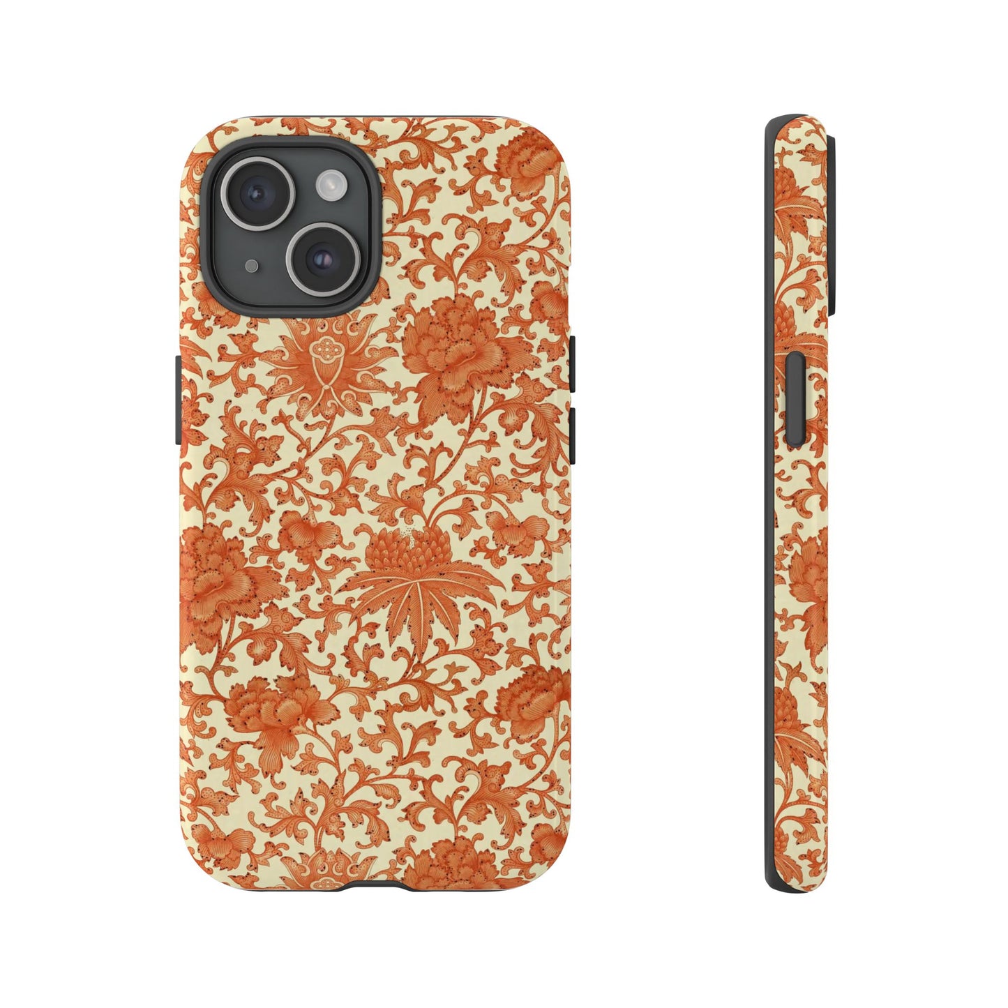 iPhone 16 and iPhone 15 Series - Orange Flowers - Tough Phone Cases