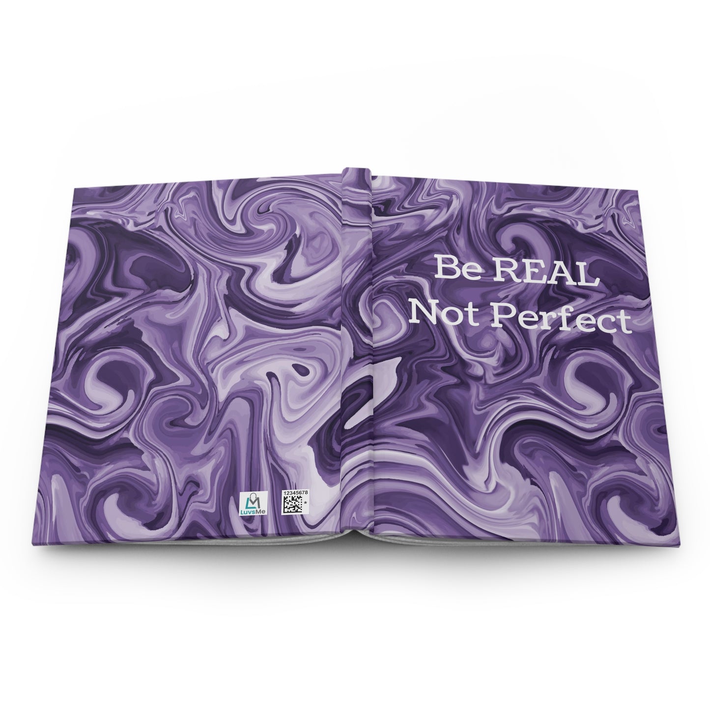 Be REAL Not Perfect - Deep Purple Marble - Hardcover Lined Journal Matte