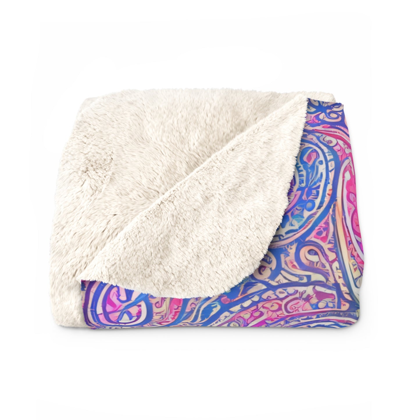 Beautiful, Cozy, Soft - Amazing - Multicolored Watercolor Paisley 1 - Sherpa Fleece Blanket