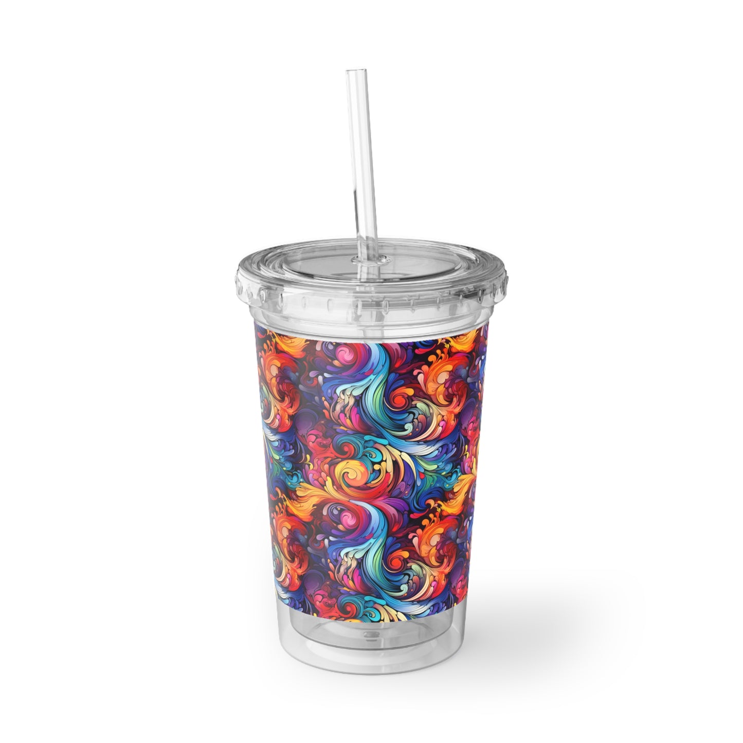 Rainbow Paisley 1.3 - Multicolor - Clear - Suave Acrylic Cup - 16oz