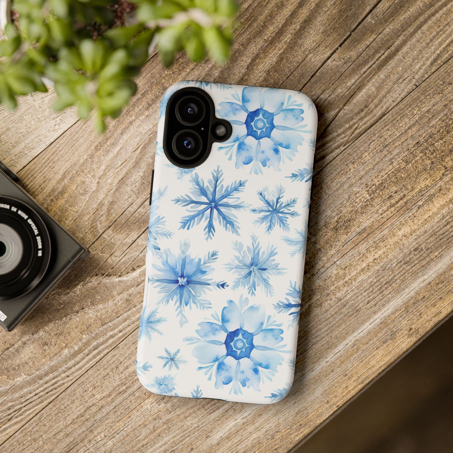 iPhone 16 and iPhone 15 Series - Watercolor Snowflakes - Tough Phone Cases