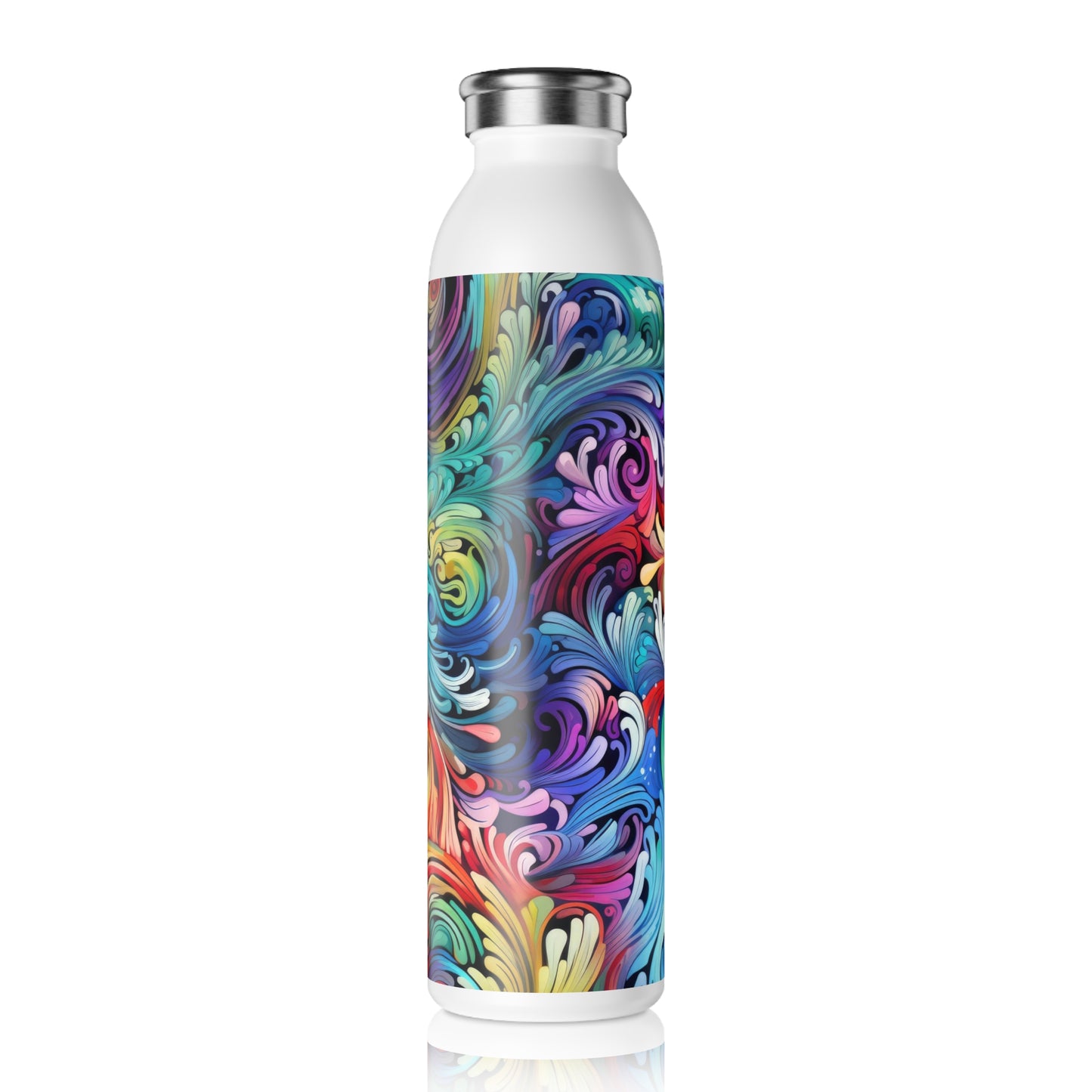 Rainbow Paisley 1.8 - Slim Water Bottle - Stainless Steel - 20oz