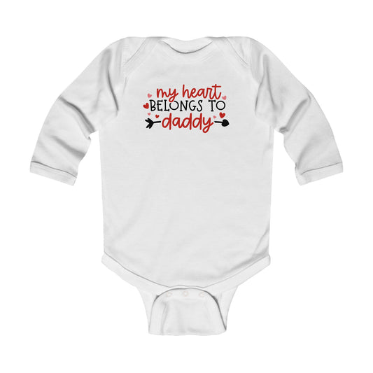 My Heart Belongs to Daddy - Hearts - Infant Long Sleeve Bodysuit