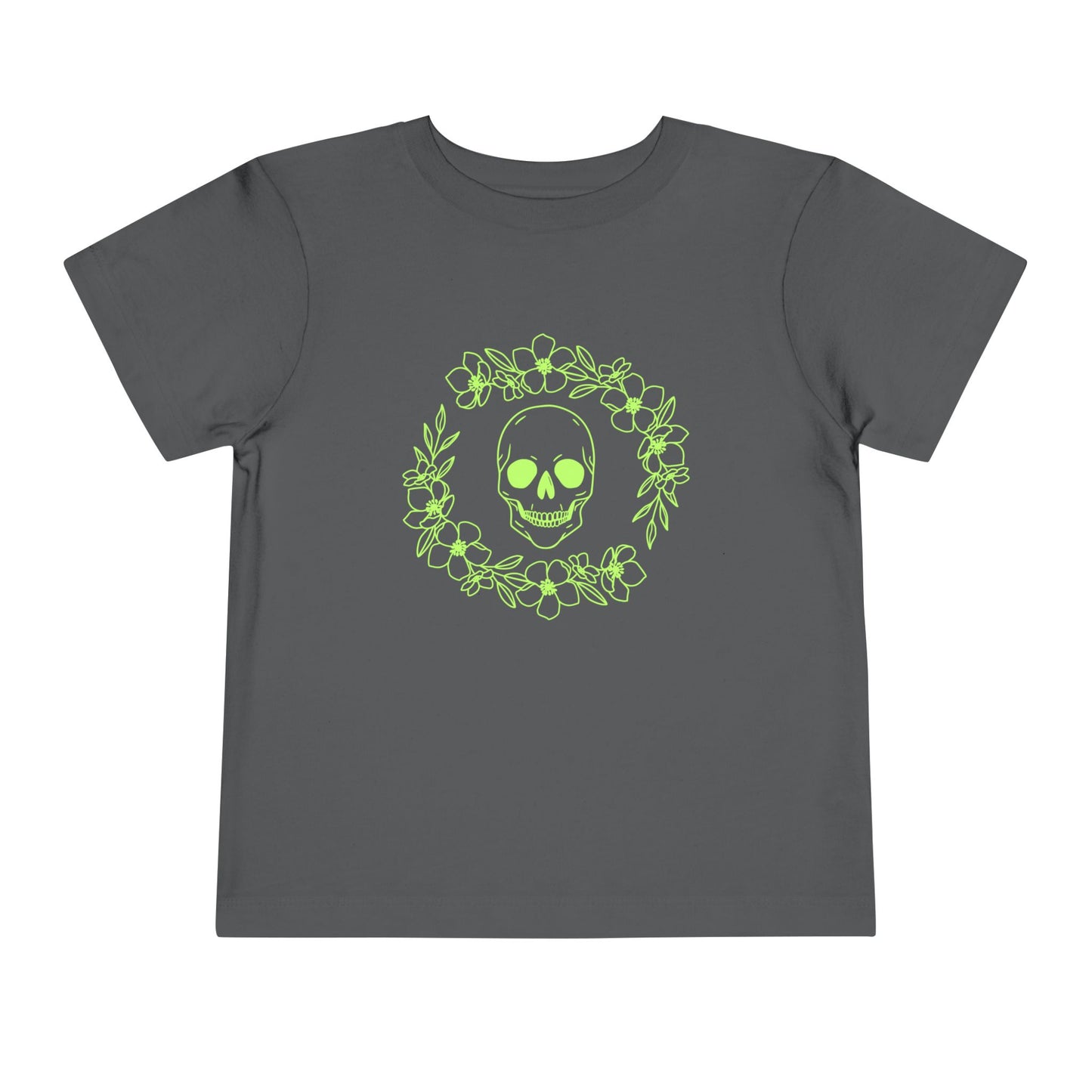 Halloween - Skull - Flower Wreath - Trick or Treat - Toddler Short Sleeve Tee