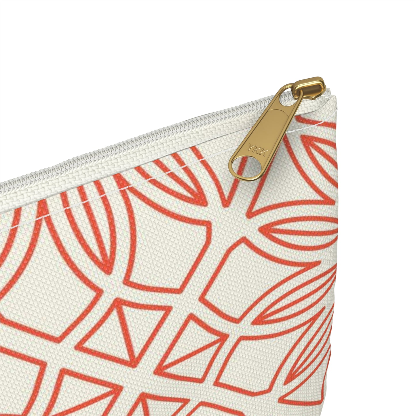 Geometric Orange Flowers - Accessory Pouch / Makeup Case / Travel Pouch / Pencil case / Art Case