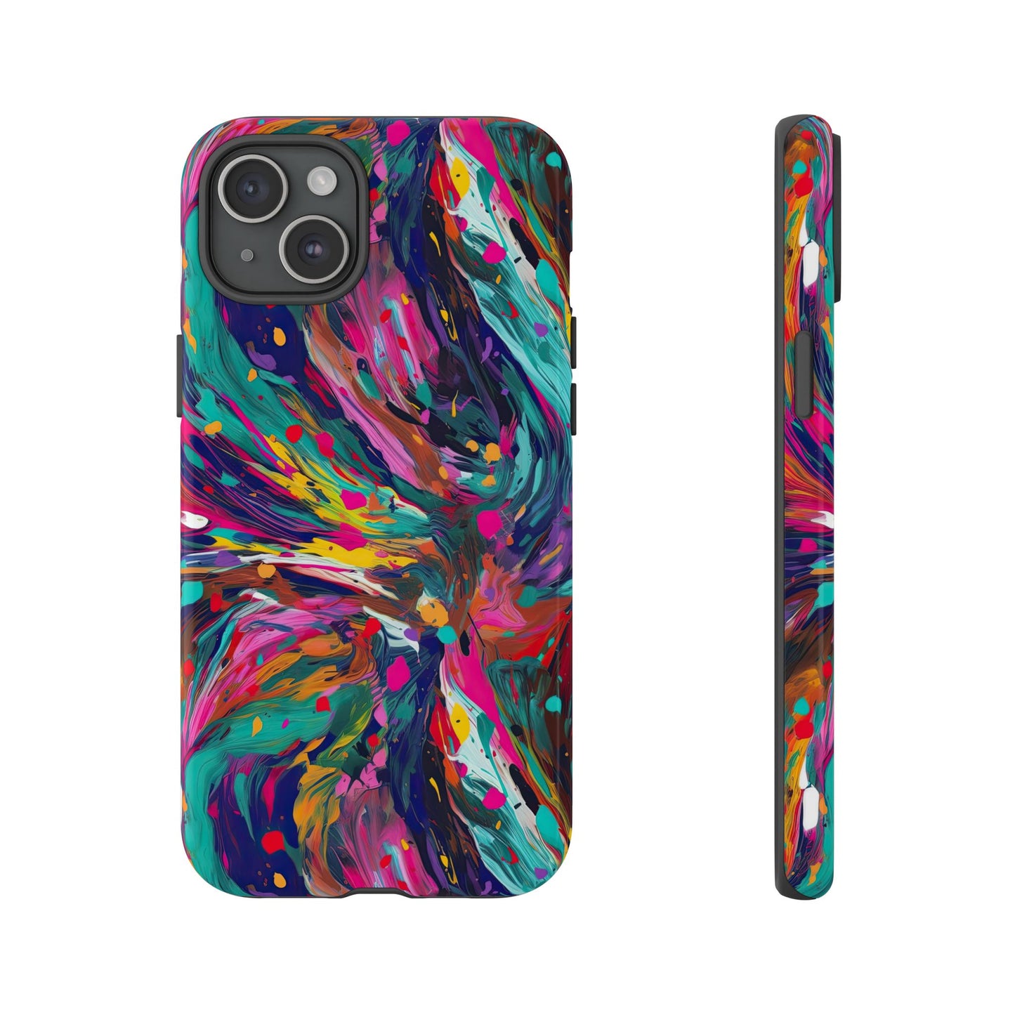 iPhone 16 and iPhone 15 Series - Abstract Acrylic Splatter - Tough Phone Cases