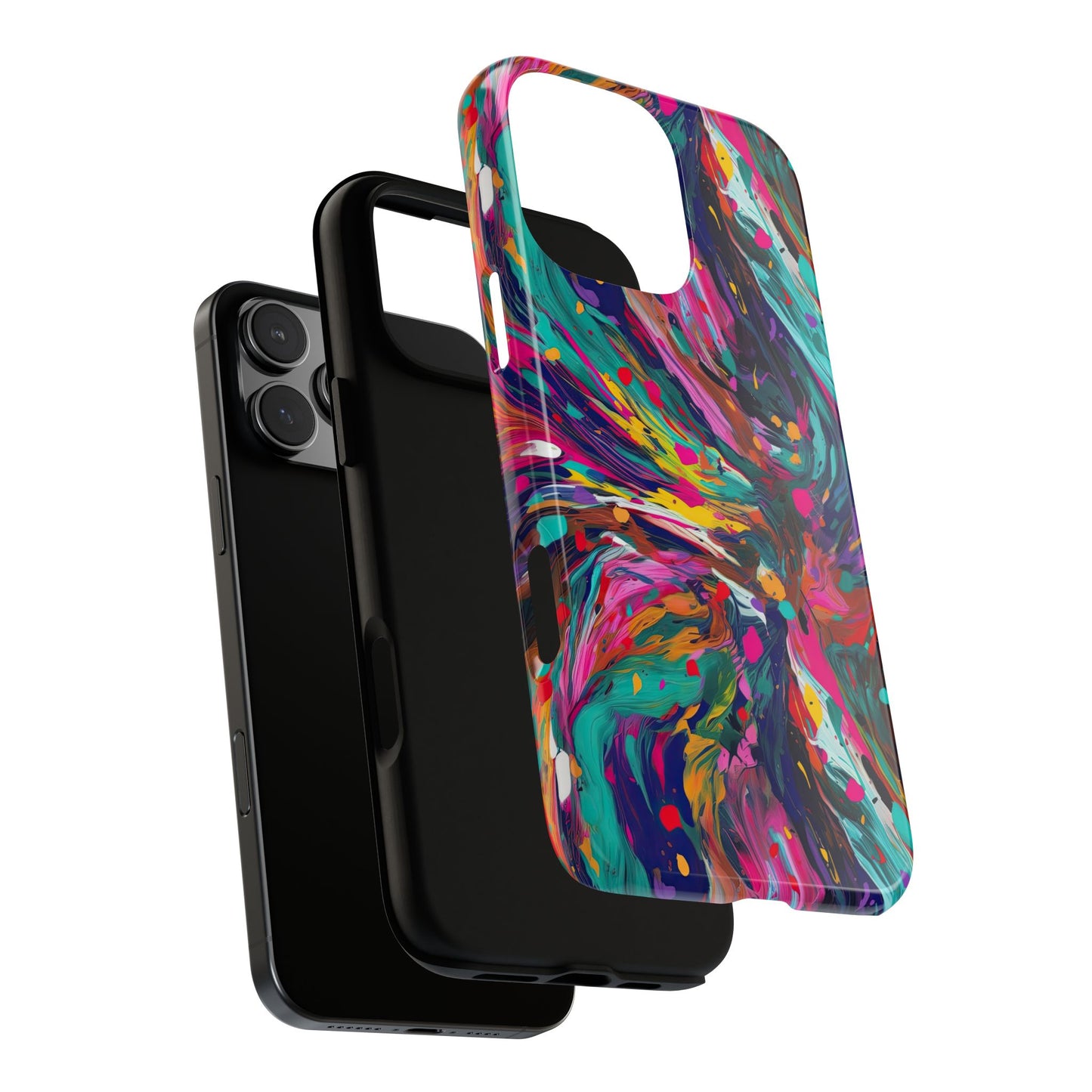 iPhone 16 and iPhone 15 Series - Abstract Acrylic Splatter - Tough Phone Cases