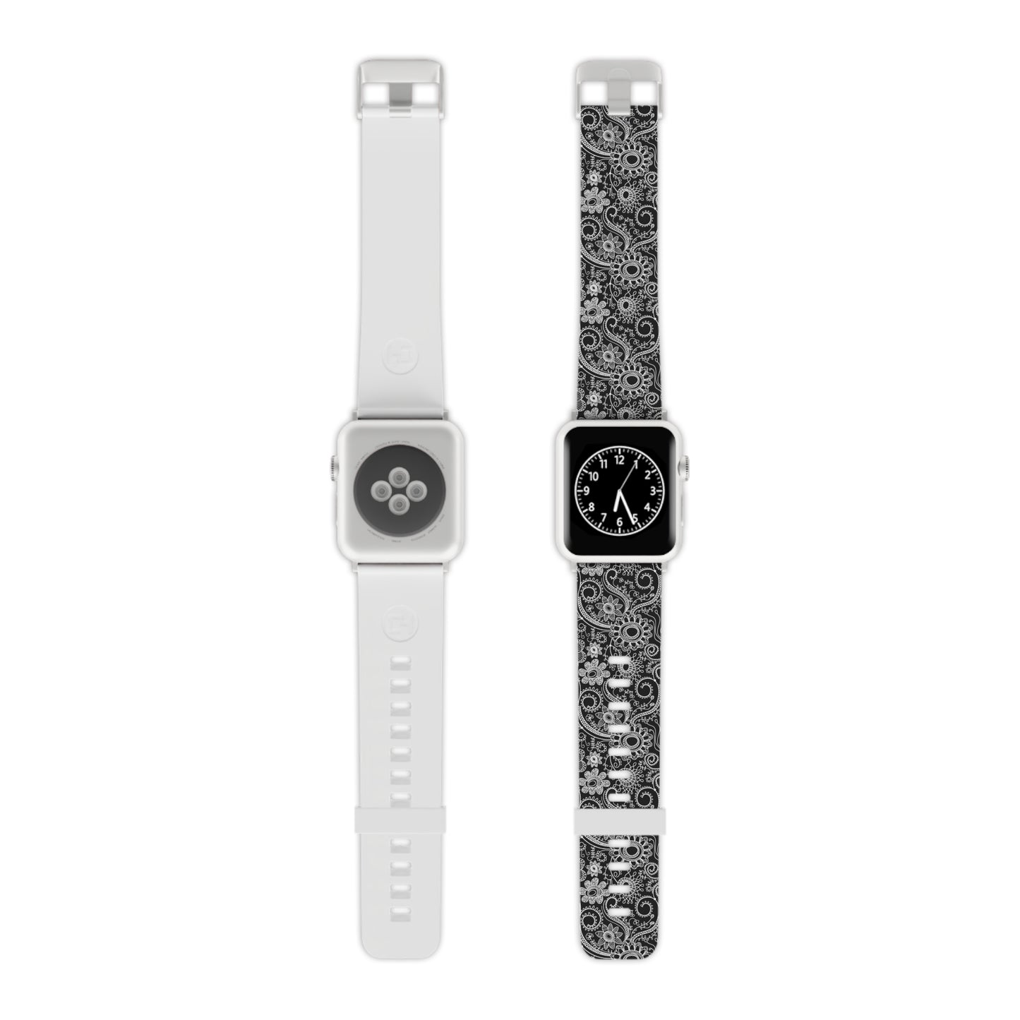 Black and White Flowers - Watch Band for Apple Watch