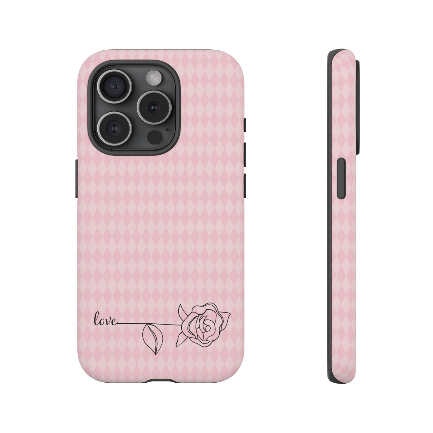 iPhone 16 and iPhone 15 Series - Pink Diamonds - Love - Flower - Tough Phone Cases