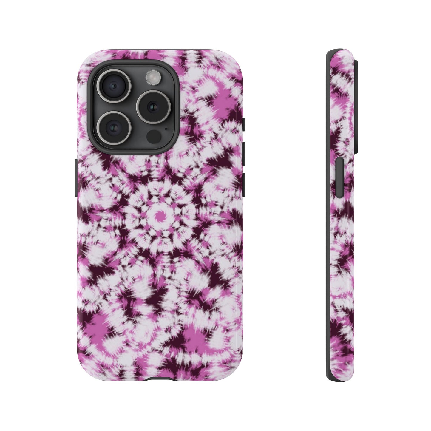 iPhone 16 and iPhone 15 Series - Purple and White Batik - Tough Phone Cases