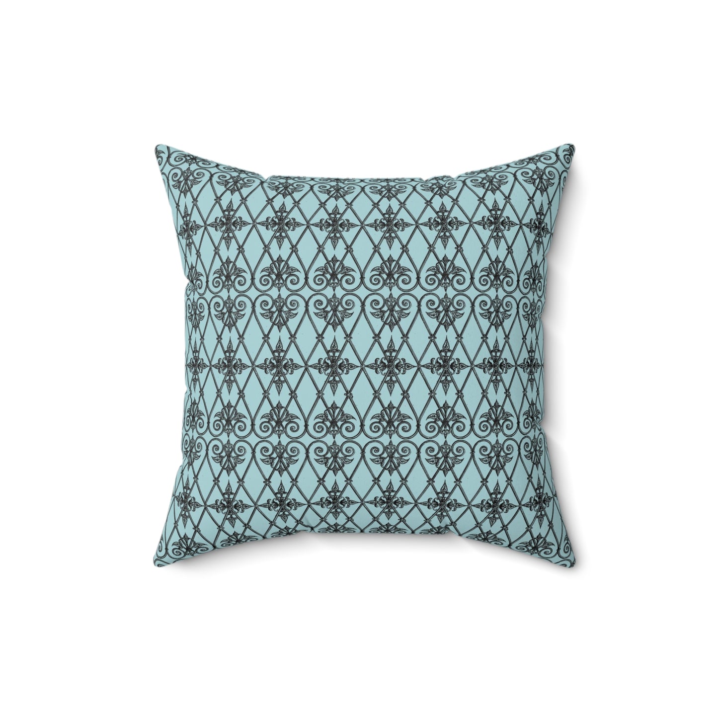 Teal Paris Pattern 5 - Faux Suede Square Pillow