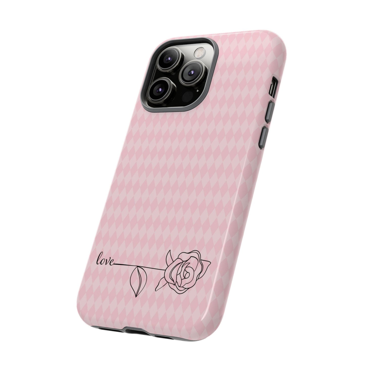 iPhone 14, 1Phone 14 Pro, iPhone 14 Plus, iPhone 14 Pro Max - Pink Diamonds - Love - Flower - Tough Phone Cases