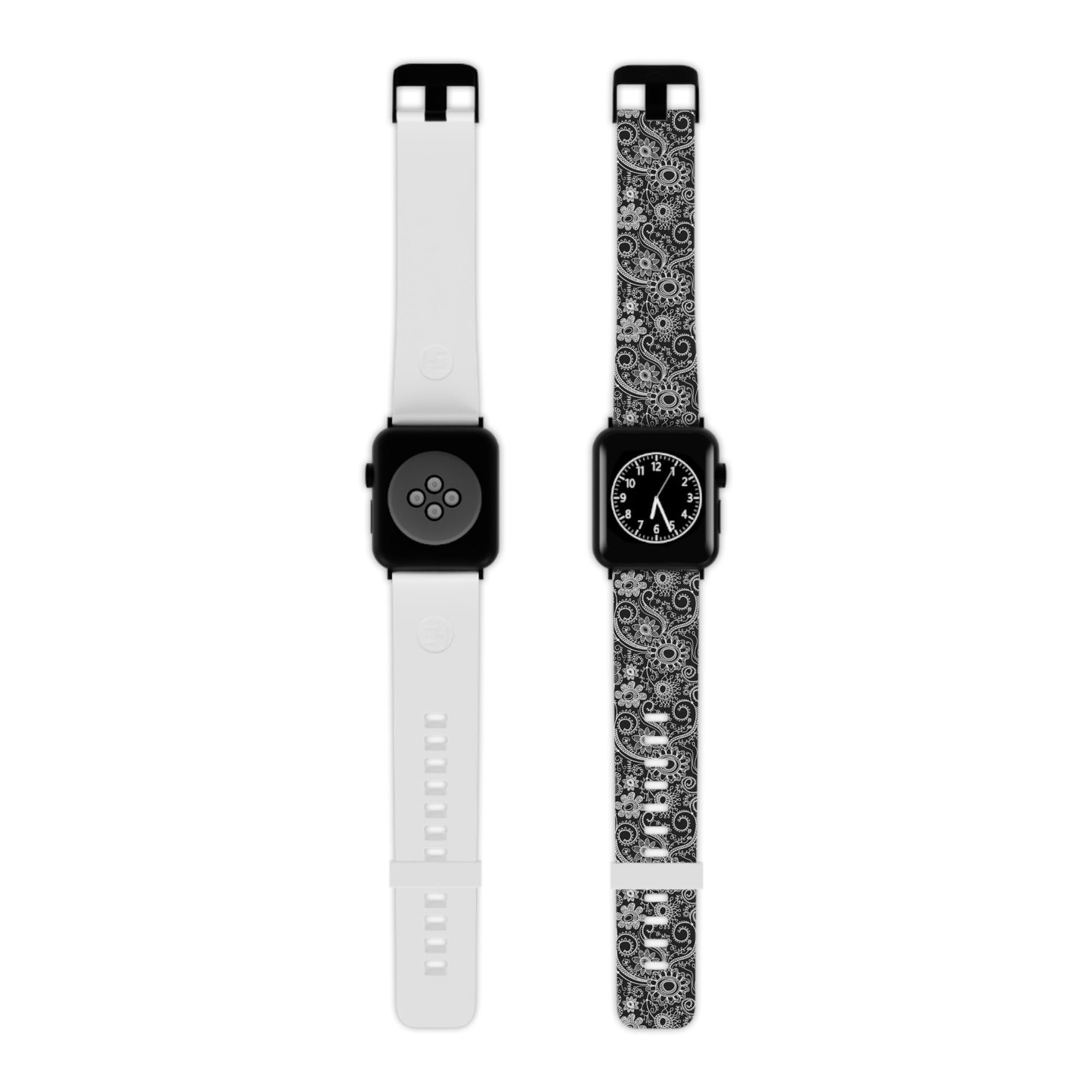 Black and White Flowers - Watch Band for Apple Watch