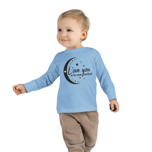 Love You to the Moon and Back - Stars - Heart - Toddler Long Sleeve Tee