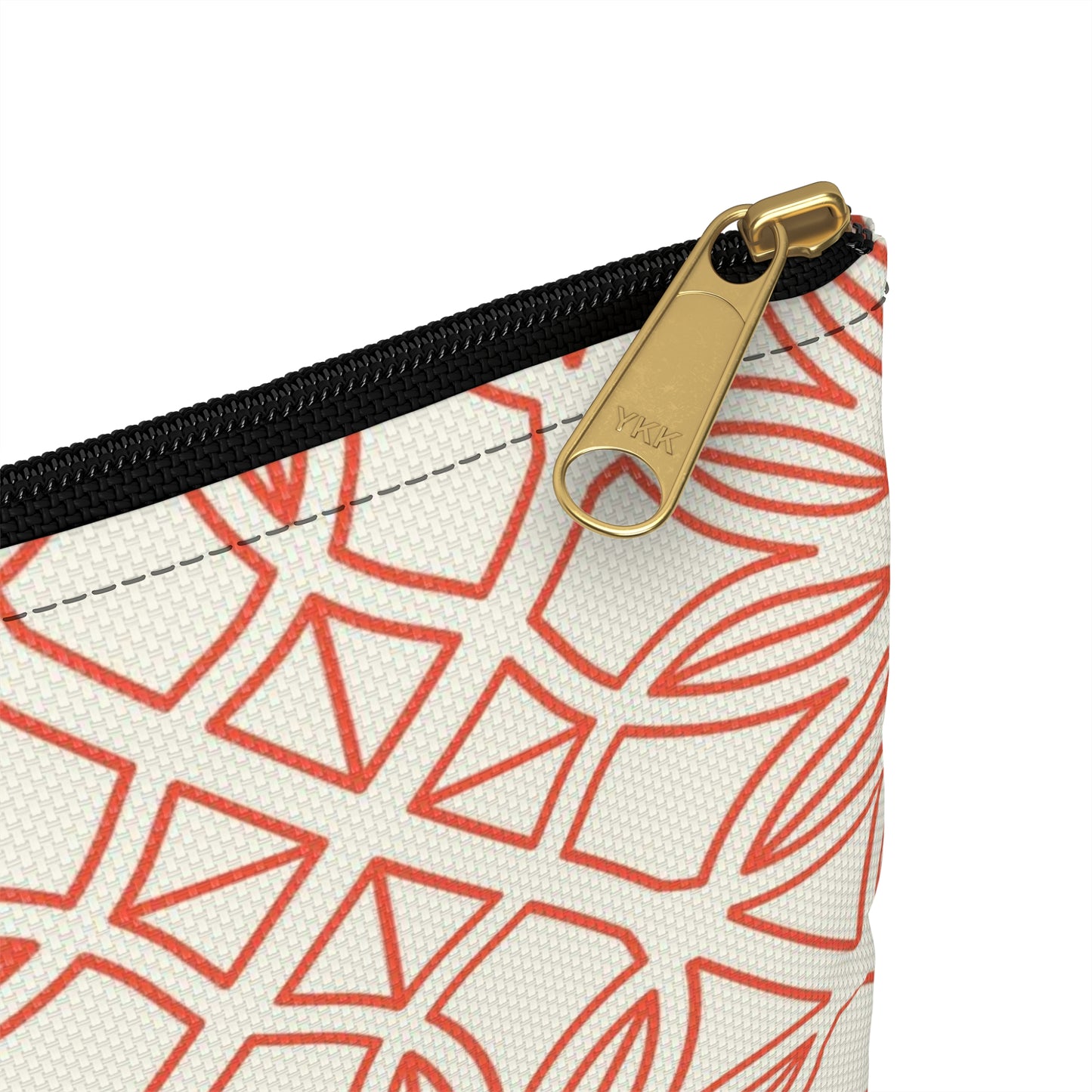 Geometric Orange Flowers - Accessory Pouch / Makeup Case / Travel Pouch / Pencil case / Art Case