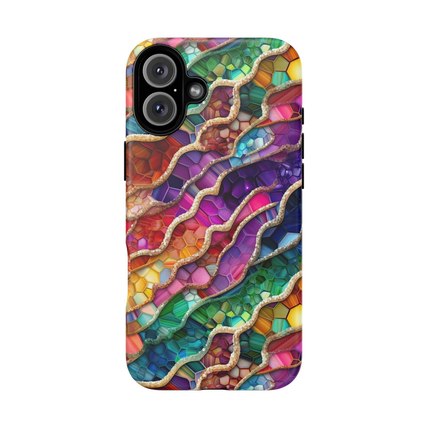 iPhone 16 and iPhone 15 Series - Rainbow Abstract Acrylic - Tough Phone Cases