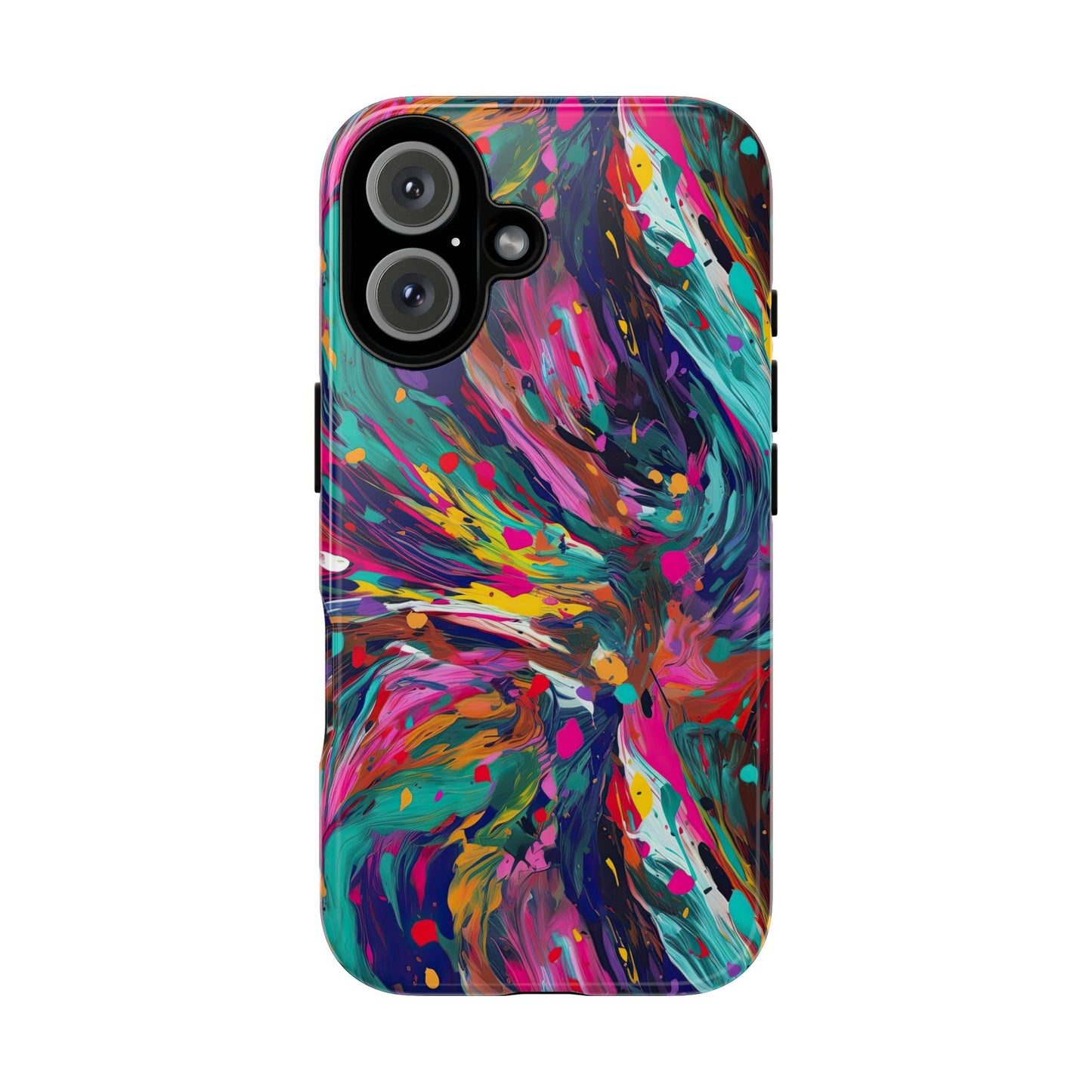 iPhone 16 and iPhone 15 Series - Abstract Acrylic Splatter - Tough Phone Cases