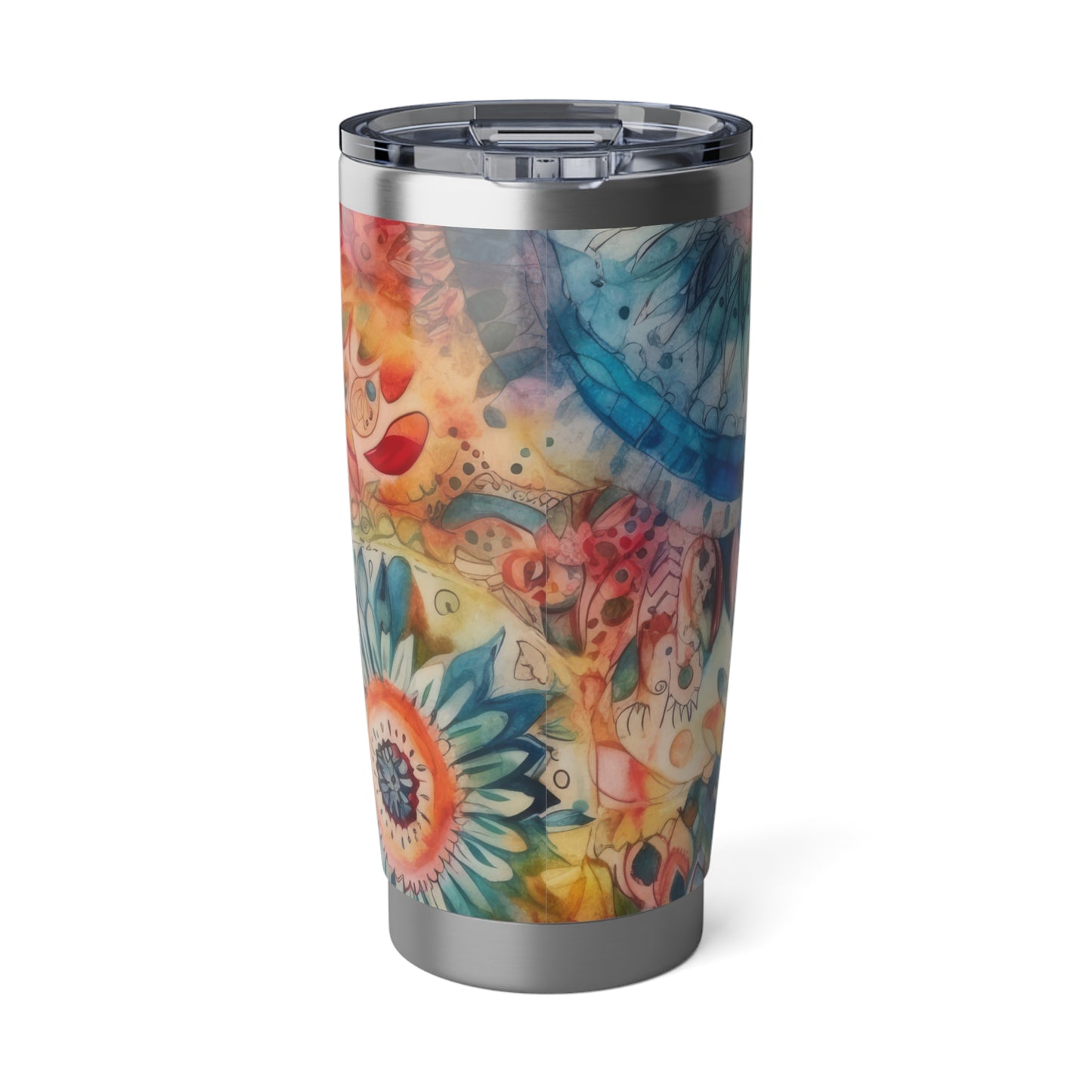 Watercolor Multicolor Mandalas 1.10 - Vagabond 20oz Tumbler - Stainless Steel - Double Wall