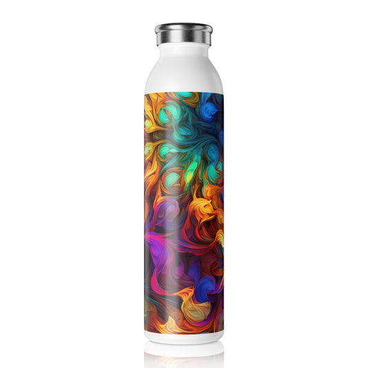 Colorful Psychedelic Kaleidoscope 1.10 - Slim Water Bottle - Stainless Steel - 20oz