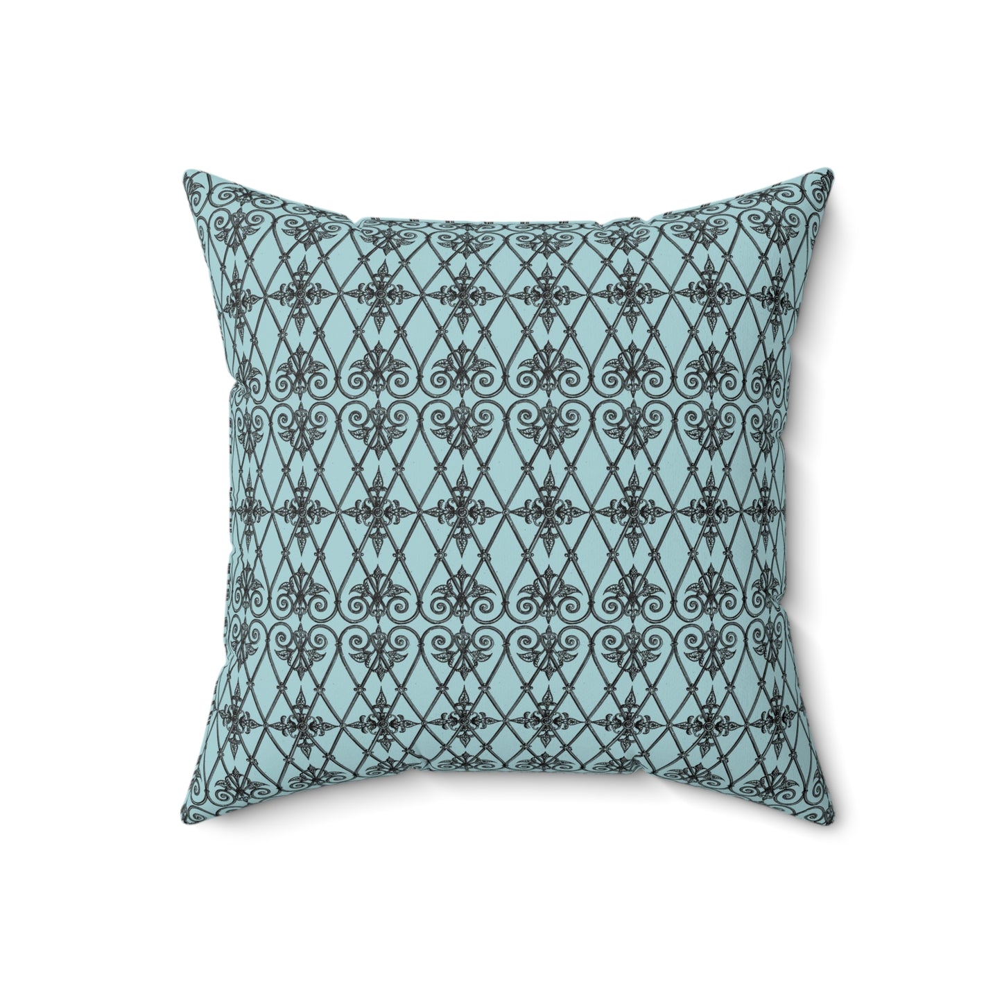 Teal Paris Pattern 5 - Faux Suede Square Pillow