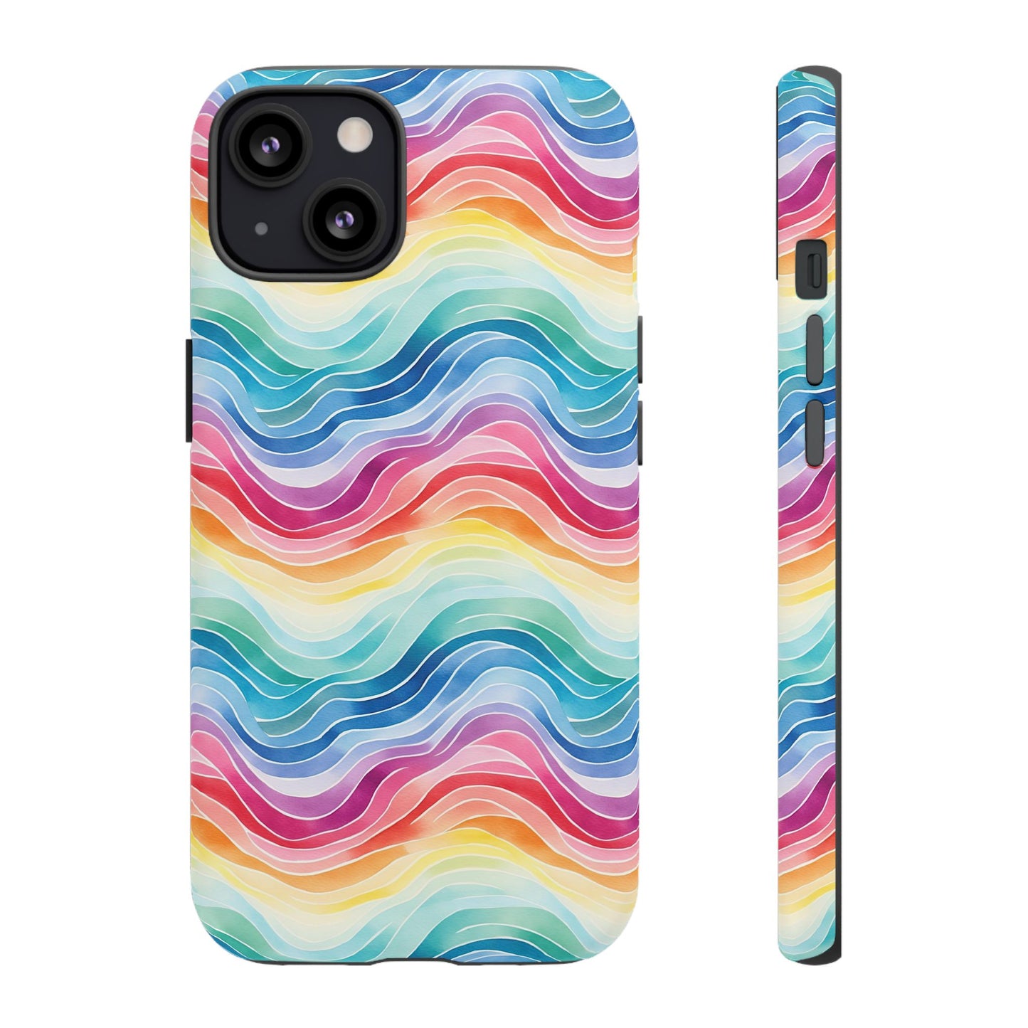 iPhone 13, 1Phone 13 Mini, iPhone 13 Pro, iPhone 13 Pro Max - Rainbow Wave - Tough Phone Cases