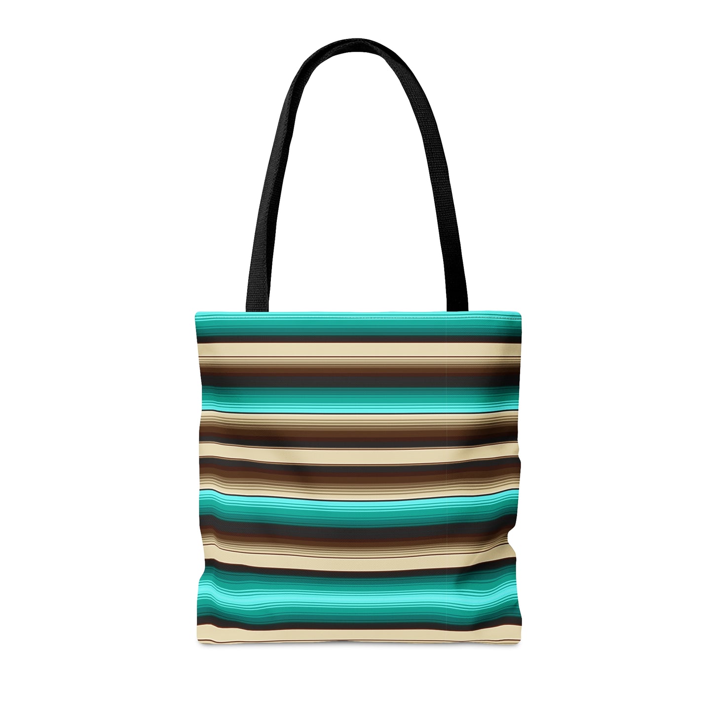 Aqua and Brown Multicolor Striped 23 - Practical, high-quality Tote Bag