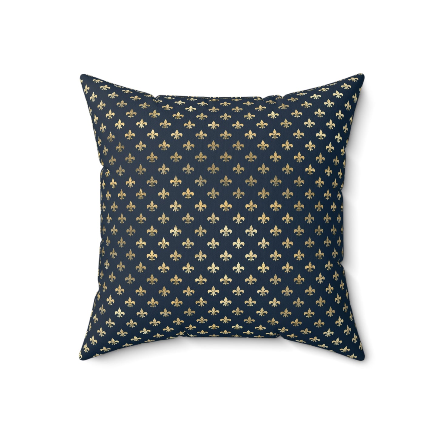 Blue and Gold Paris Pattern 14 - Faux Suede Square Pillow