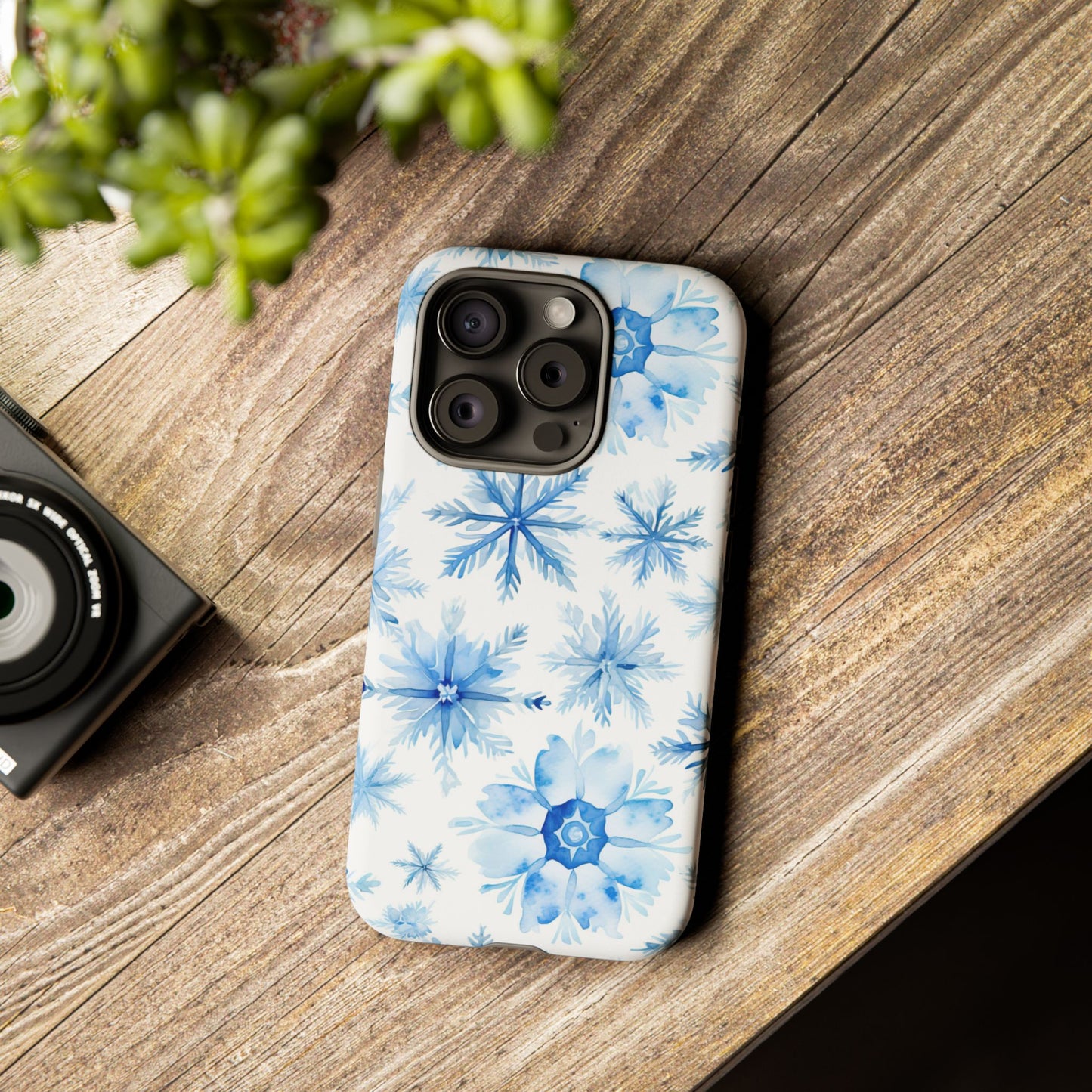 iPhone 16 and iPhone 15 Series - Watercolor Snowflakes - Tough Phone Cases