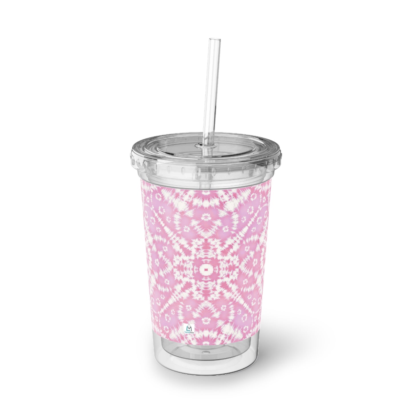 I Am Enough - Pink Batik - Clear - Suave Acrylic Cup - 16oz