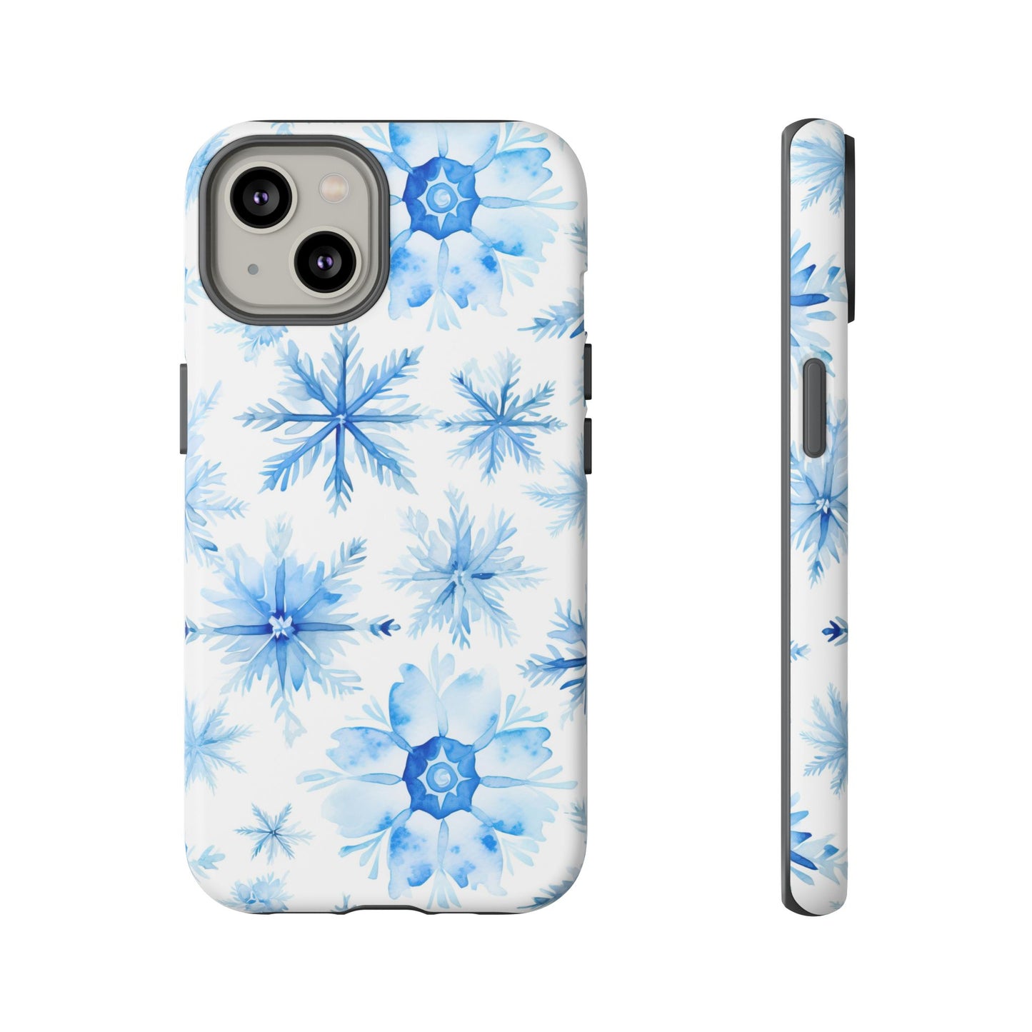 iPhone 14, 1Phone 14 Pro, iPhone 14 Plus, iPhone 14 Pro Max - Watercolor Snowflakes - Tough Phone Cases