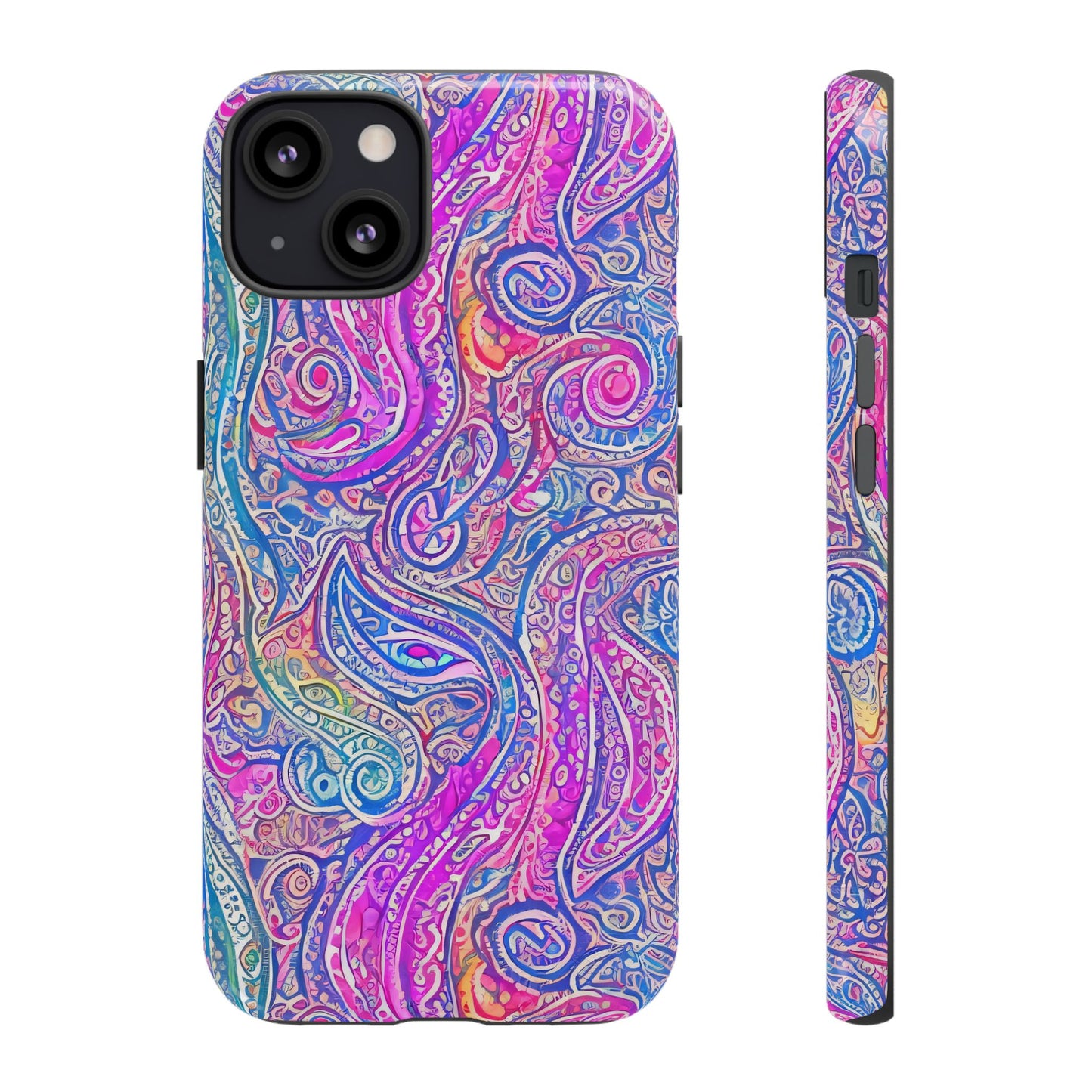 iPhone 13, iPhone 13 Mini, iPhone 13 Pro, iPhone 13 Pro Max - Abstract Swirl Purple, Blue, Orange, Green - Tough Phone Cases