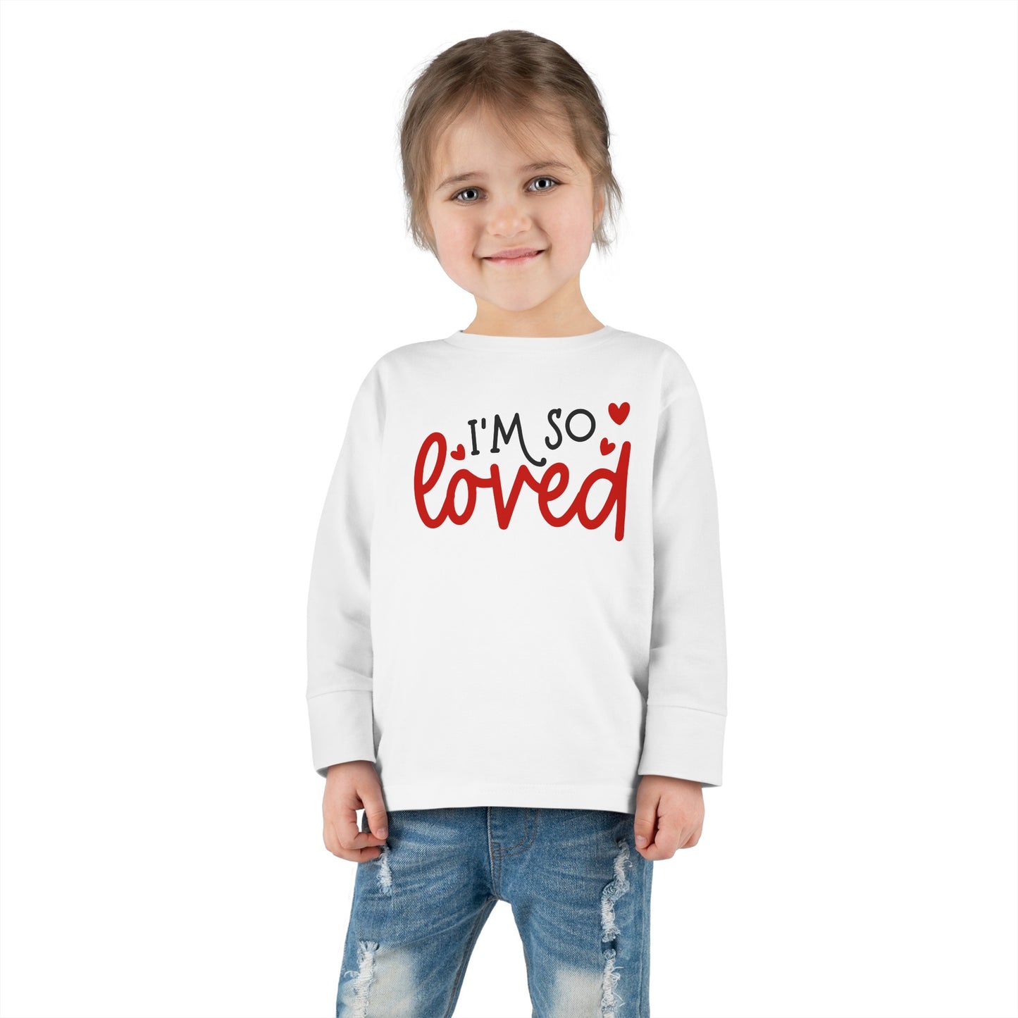 I'm So Loved - Red Heart - Toddler Long Sleeve Tee
