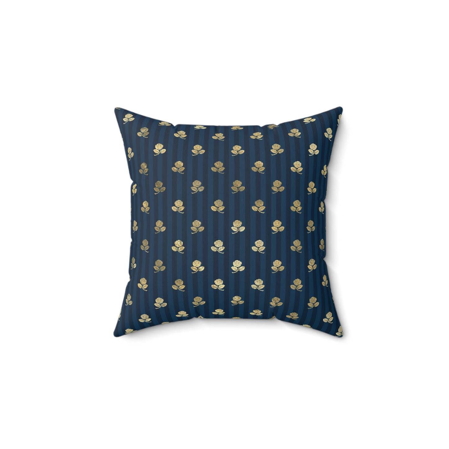 Blue and Gold Paris Pattern 13 - Faux Suede Square Pillow