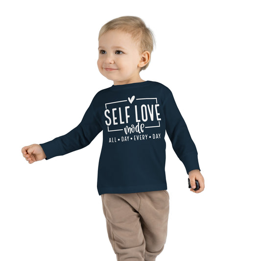 Self Love Mode - All Day Every Day - Heart - Toddler Long Sleeve Tee