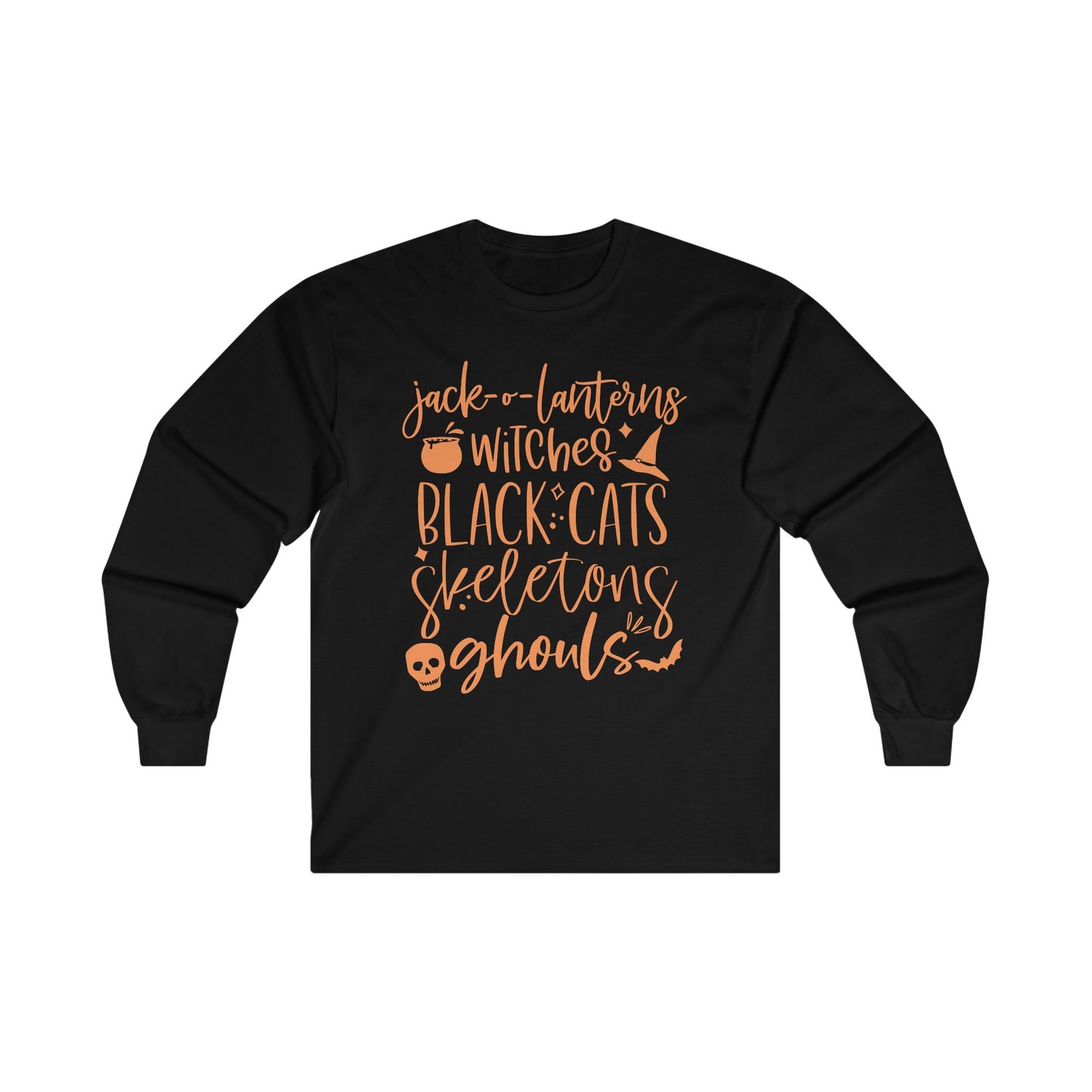 Halloween - Trick or Treat - Ghouls - Black Cat - Pumpkin - Witches - Skeletons -  - Ultra Cotton Long Sleeve Tee