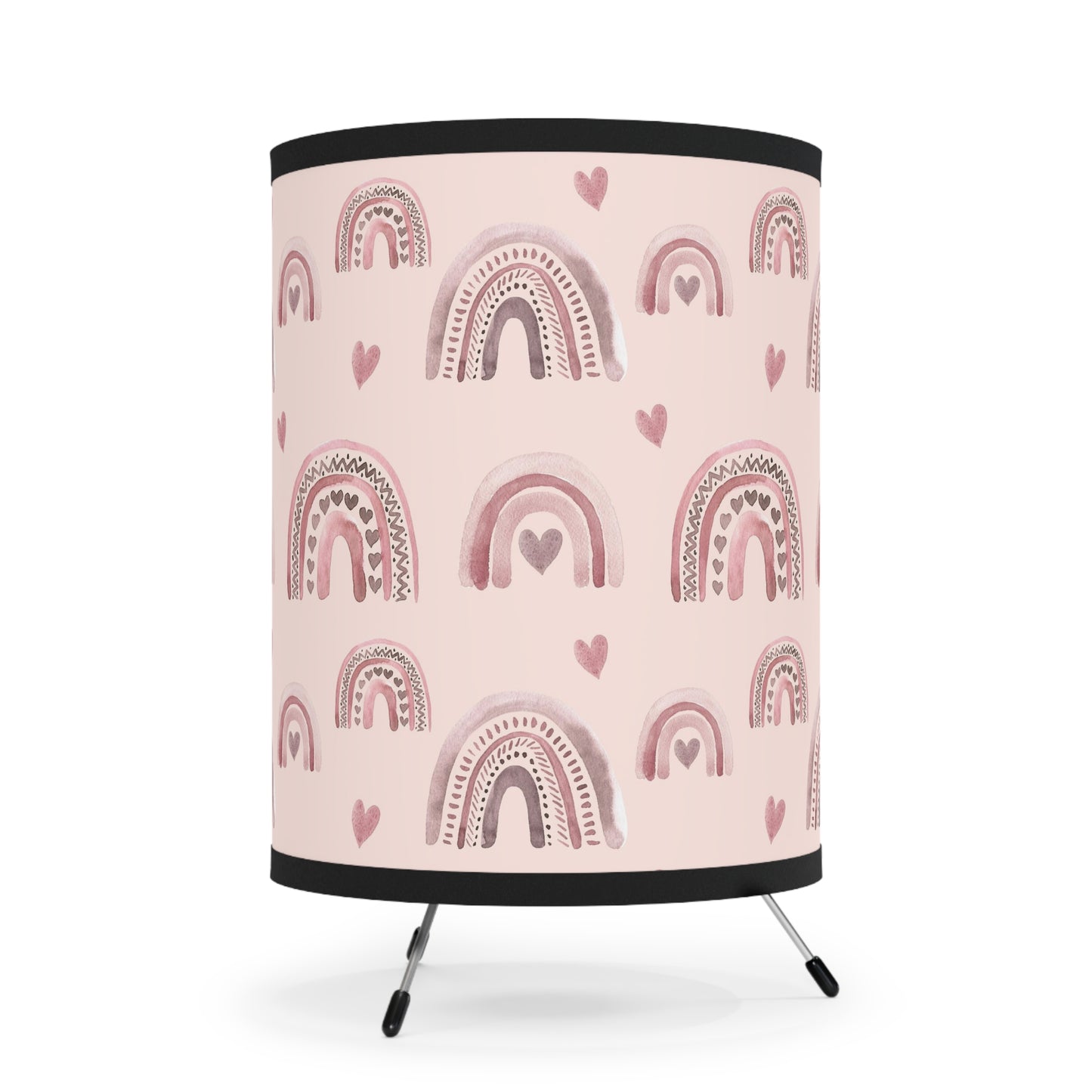 Pink Boho Rainbow Pattern 2 - Tripod Lamp with High-Res Printed Shade, US\CA plug