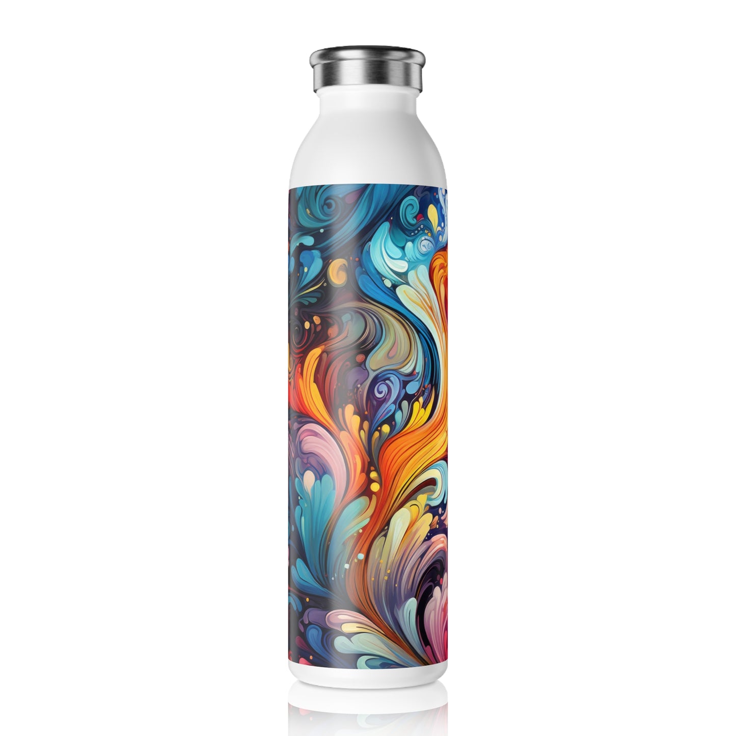 Rainbow Paisley 1.7 - Slim Water Bottle - Stainless Steel - 20oz