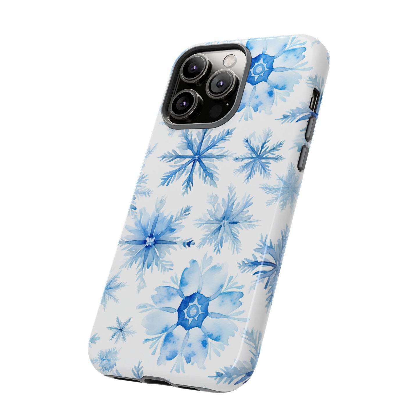 iPhone 14, 1Phone 14 Pro, iPhone 14 Plus, iPhone 14 Pro Max - Watercolor Snowflakes - Tough Phone Cases